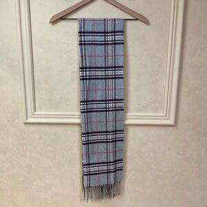 V. Fraas Plaid Fringed Scarf
